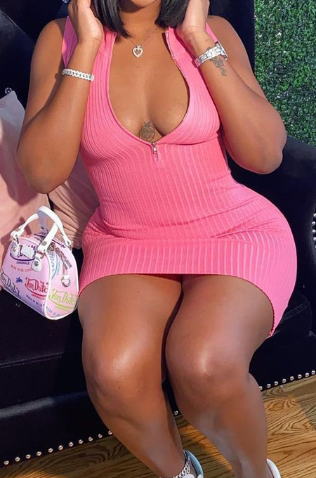 sexy upskirt minidress pink